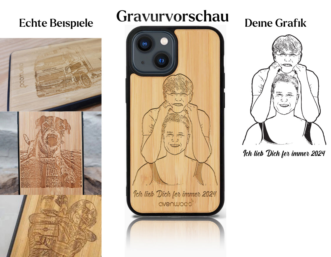 INDIVIDUELL iPhone 15 Plus Bambus-Kunststoff